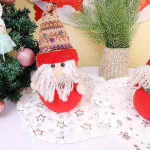 38CM White Snowflake Plush Christmas Tree Skirt_3