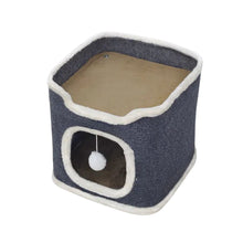 Cozy 3-Tier Cat Bed with Soft Mat and Plush Hideaway_4
