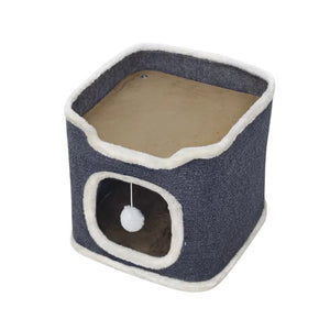 Cozy 3-Tier Cat Bed with Soft Mat and Plush Hideaway_4