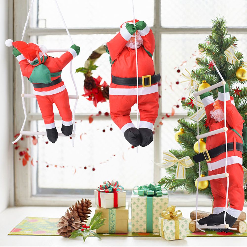 Charming Santa Claus Climbing Rope Ladder_0