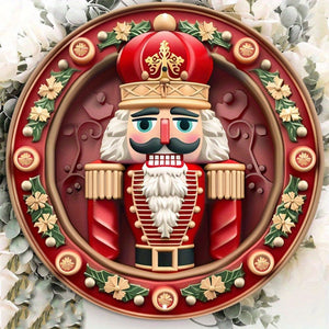 Vintage Aluminum Nutcracker Sign for Festive Farmhouse Decor_0