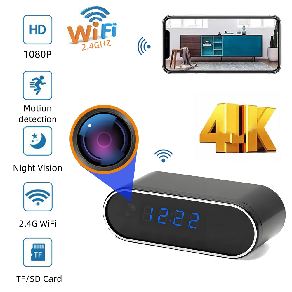 1080P Wireless IR Night Vision View Hide Camera Digital Clock_0