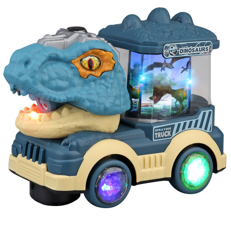 Dinosaur Model Spray Electric Toy Car with Light Sound_0