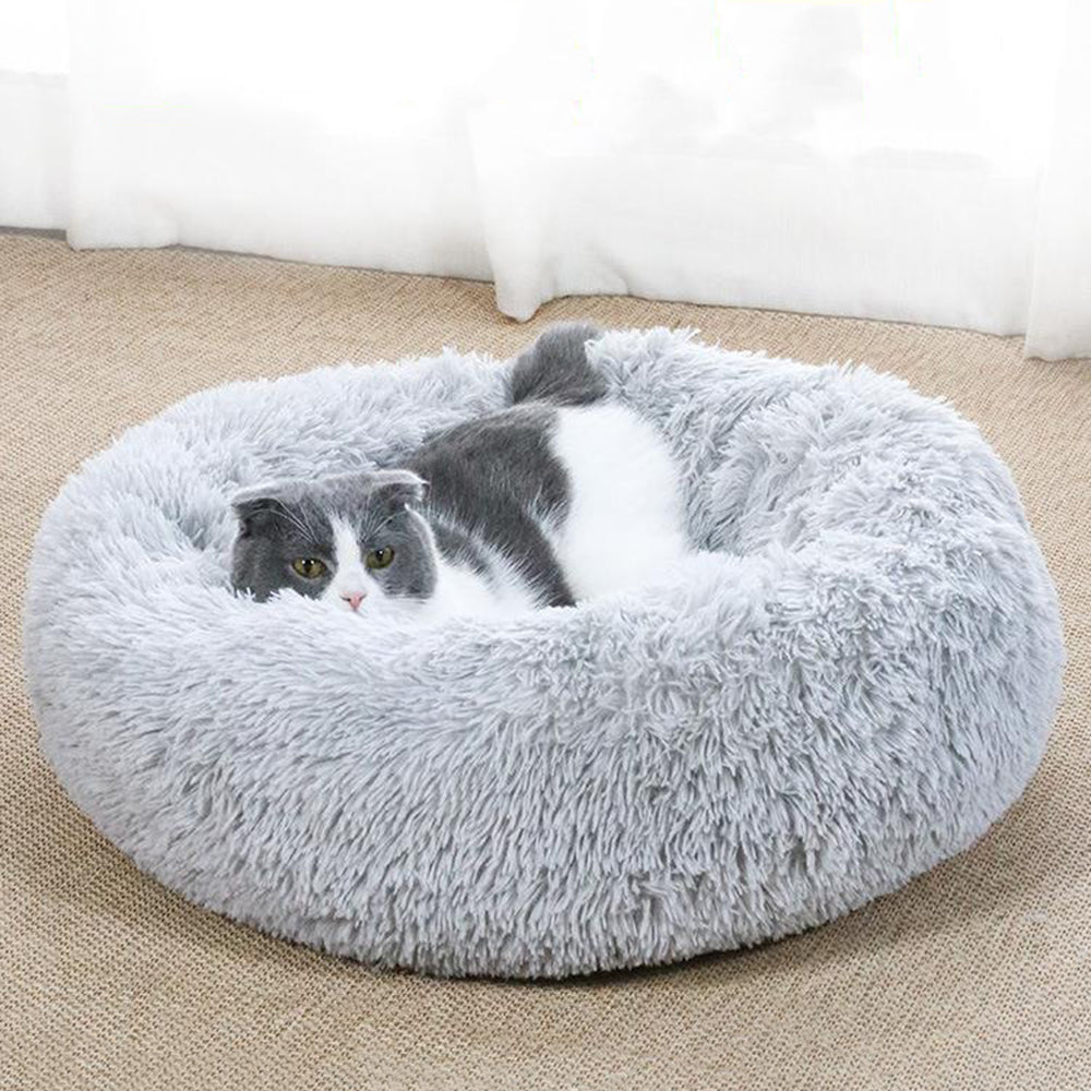 Cozy Donut Heated Pet Bed with Removable Heater_0