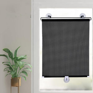 Universal Roller Blinds Suction Cup Retractable Windshield Sunshade Window Blinds_0