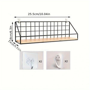 Non Perforated Storage Rack Wall Mounted Rural Wooden Storage Rack_9