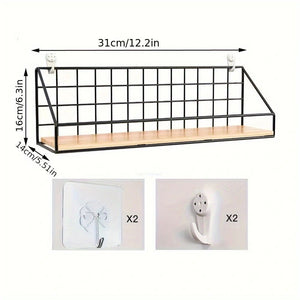 Non Perforated Storage Rack Wall Mounted Rural Wooden Storage Rack_10