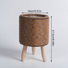 Nordic Style Faux Rattan Plant Stand Flower Shelf Flower Pot_14