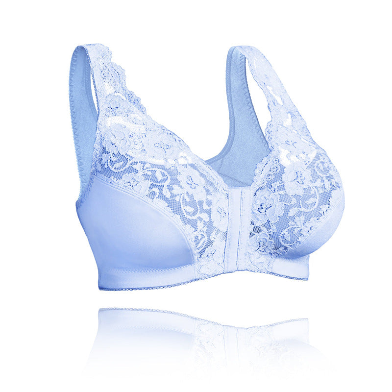 Lace Front Closure Non-Padded Wireless Bra_0