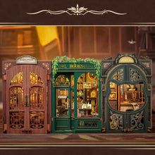 DIY Book Nook Kit Miniature Dollhouse with Light Wooden Bookshelf_0