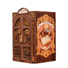 DIY Book Nook Kit Miniature Dollhouse with Light Wooden Bookshelf_6