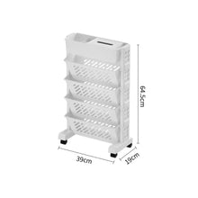 Floor Mounted Movable Bookshelf with Wheels Classroom Desk Storage Rack_7