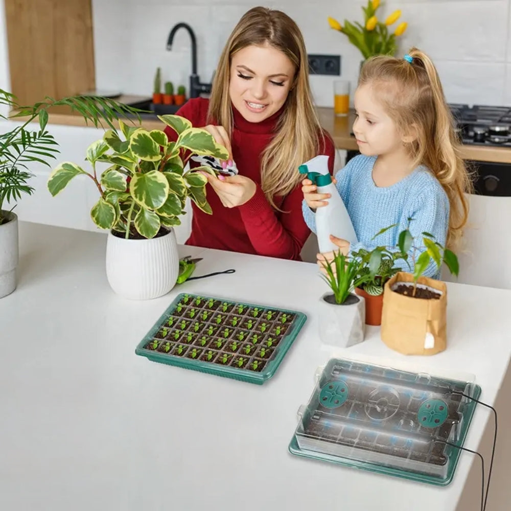 2 Pack High Dome Germination Trays Plant Seedling Starter Kit_0