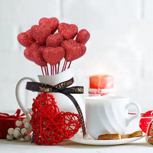 Glitter Foam Love Heart Picks Stick For Valentine Day Vase Decoration Supply_10