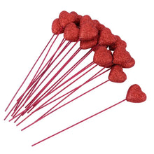 Glitter Foam Love Heart Picks Stick For Valentine Day Vase Decoration Supply_1