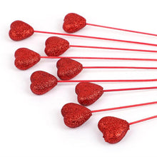Glitter Foam Love Heart Picks Stick For Valentine Day Vase Decoration Supply_2