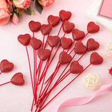 Glitter Foam Love Heart Picks Stick For Valentine Day Vase Decoration Supply_6