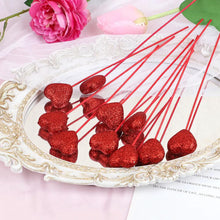 Glitter Foam Love Heart Picks Stick For Valentine Day Vase Decoration Supply_7