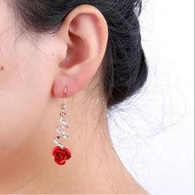 Lucky Red Zircon Stud Earrings For Women Metal Statement Earring_10