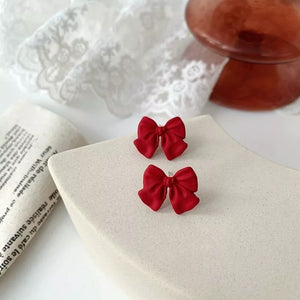 Lucky Red Zircon Stud Earrings For Women Metal Statement Earring_0