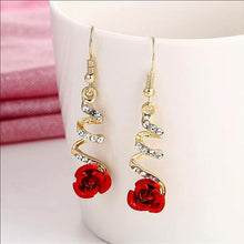 Lucky Red Zircon Stud Earrings For Women Metal Statement Earring_1