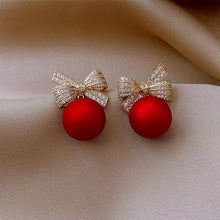 Lucky Red Zircon Stud Earrings For Women Metal Statement Earring_3