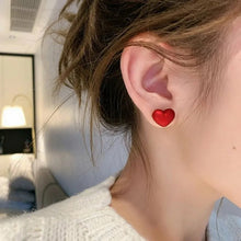 Lucky Red Zircon Stud Earrings For Women Metal Statement Earring_8
