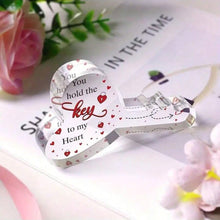 Valentines Day Key Shaped Acrylic Table Ornament Decoration Key Shaped Plaque_1