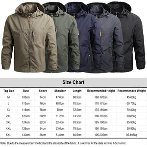 Men’s Hooded Winter Windbreaker Raincoat