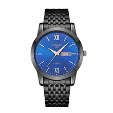 Men's Casual Stainless Steel Watch with Day and Date