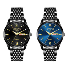 Men's Casual Stainless Steel Watch with Day and Date