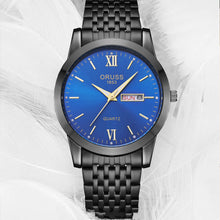 Men's Casual Stainless Steel Watch with Day and Date
