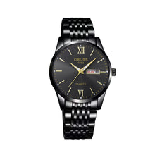 Men's Casual Stainless Steel Watch with Day and Date