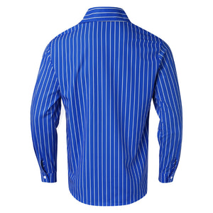 Casual Striped Men's Long Sleeve Button Up Shirt