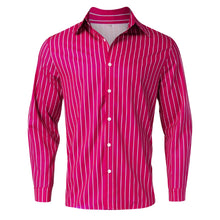 Casual Striped Men's Long Sleeve Button Up Shirt