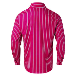 Casual Striped Men's Long Sleeve Button Up Shirt