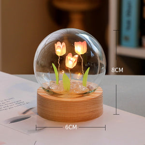 Modern Handmade Glass Tulip Atmosphere Night Light