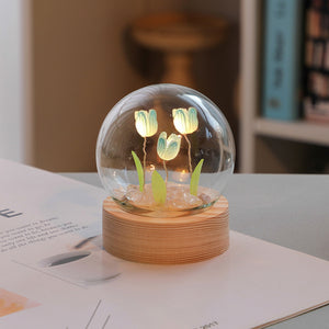Modern Handmade Glass Tulip Atmosphere Night Light