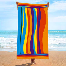 Soft Striped Beach Towel Ultra Soft Microfiber