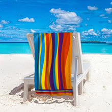 Soft Striped Beach Towel Ultra Soft Microfiber
