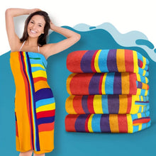 Soft Striped Beach Towel Ultra Soft Microfiber