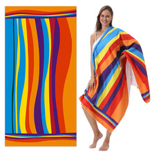 Soft Striped Beach Towel Ultra Soft Microfiber