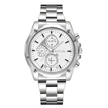 Men's Stainless Steel Strap Quartz Watch with Large Dial