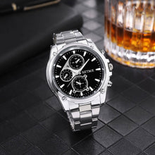 Men's Stainless Steel Strap Quartz Watch with Large Dial