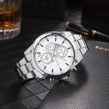 Men's Stainless Steel Strap Quartz Watch with Large Dial