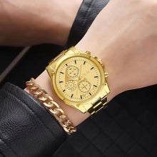 Men's Stainless Steel Strap Quartz Watch with Large Dial
