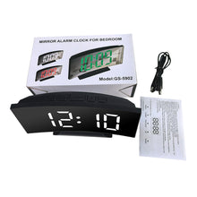 Electronic LED Digital Alarm Clock with Large Display and Mirror Design