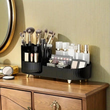 360 Rotating Makeup Organizer for Vanity with Brush Holder