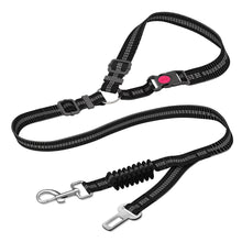 Adjustable Heavy Duty Dog Car Seat Belt with Striped Nylon Design