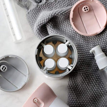 4 in 1 Portable Refillable Travel Liquid Dispenser Bottle for Shampoo Lotion and Perfume